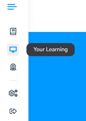 Left-hand menu showing "Your Learning"